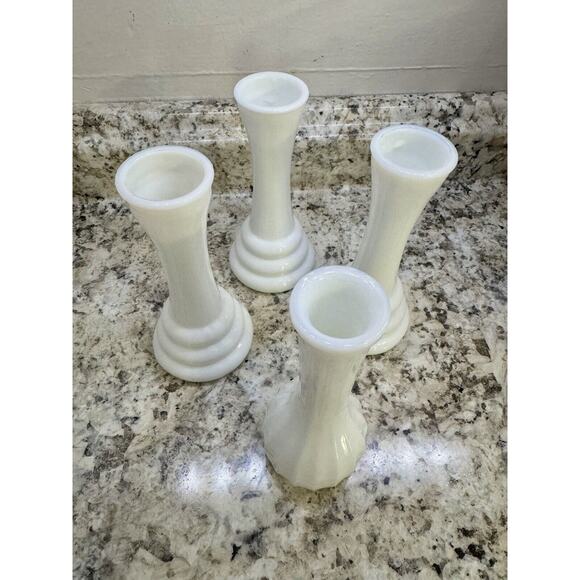 Vintage Randall Milk Glass Vases Beehive Stacked Set Of 4 - Picture 1 of 7